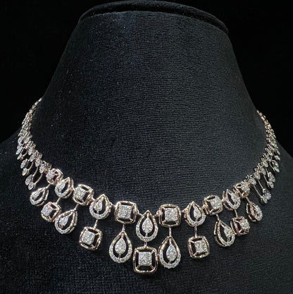 Gold Diamond Necklace and Earring Set for Perfect Bridal Look