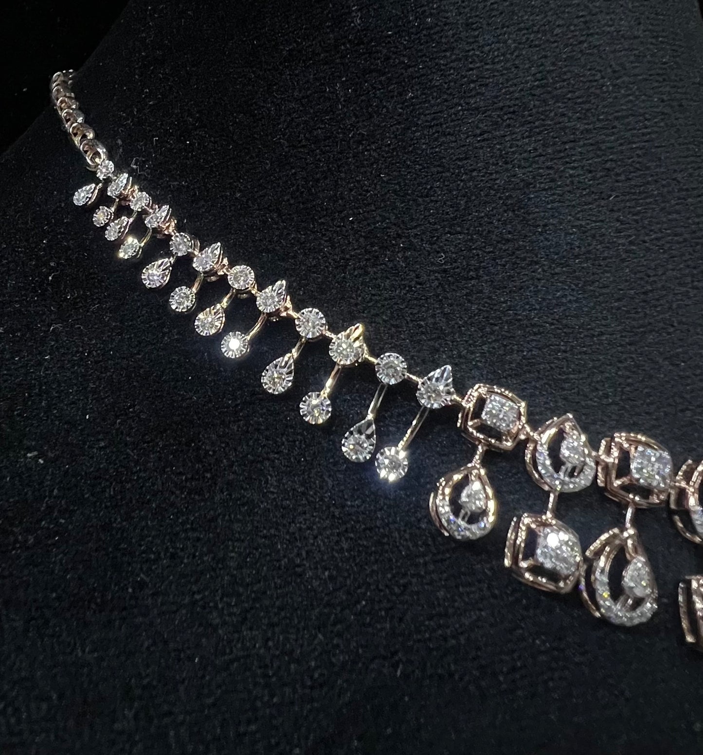 Gold Diamond Necklace and Earring Set for Perfect Bridal Look