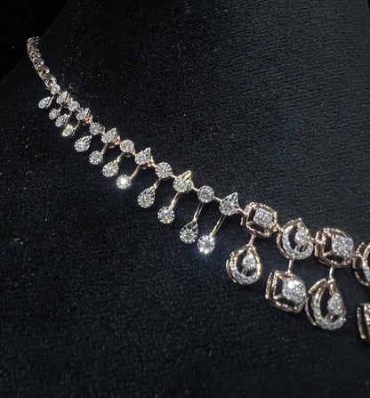 Gold Diamond Necklace and Earring Set for Perfect Bridal Look