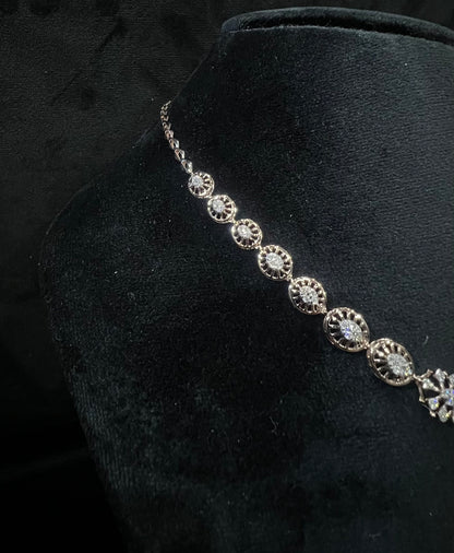 Wedding Diamond Necklace Set with Gold Bridal Earrings