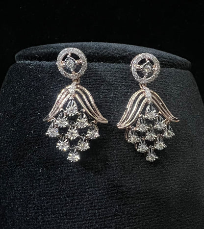 Complete Bridal Jewelry Set: Solid Gold Diamond Necklace and Earrings for Weddings