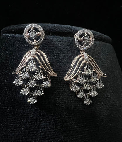 Complete Bridal Jewelry Set: Solid Gold Diamond Necklace and Earrings for Weddings