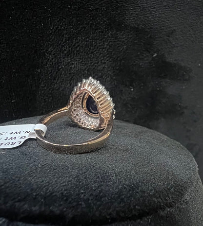 14k Solid Gold Band Ring with Sparkling Diamond for Women