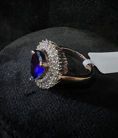 14k Solid Gold Band Ring with Sparkling Diamond for Women