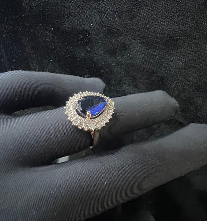 14k Solid Gold Band Ring with Sparkling Diamond for Women