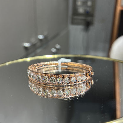 Solid Gold Diamond Bracelet – Fine Openable Handmade Piece