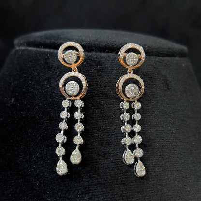 Luxury Diamond Necklace & Earrings Set in Pure Solid Gold