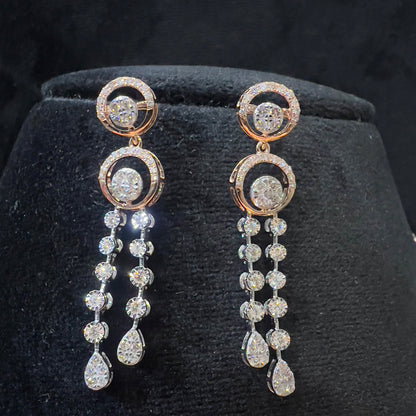 Luxury Diamond Necklace & Earrings Set in Pure Solid Gold