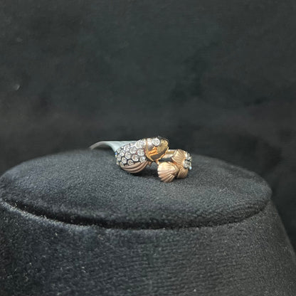 Fish Theme Women's 14k Gold Diamond Ring