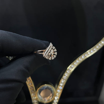 Luxury 14k Solid Gold Diamond Ring for Her