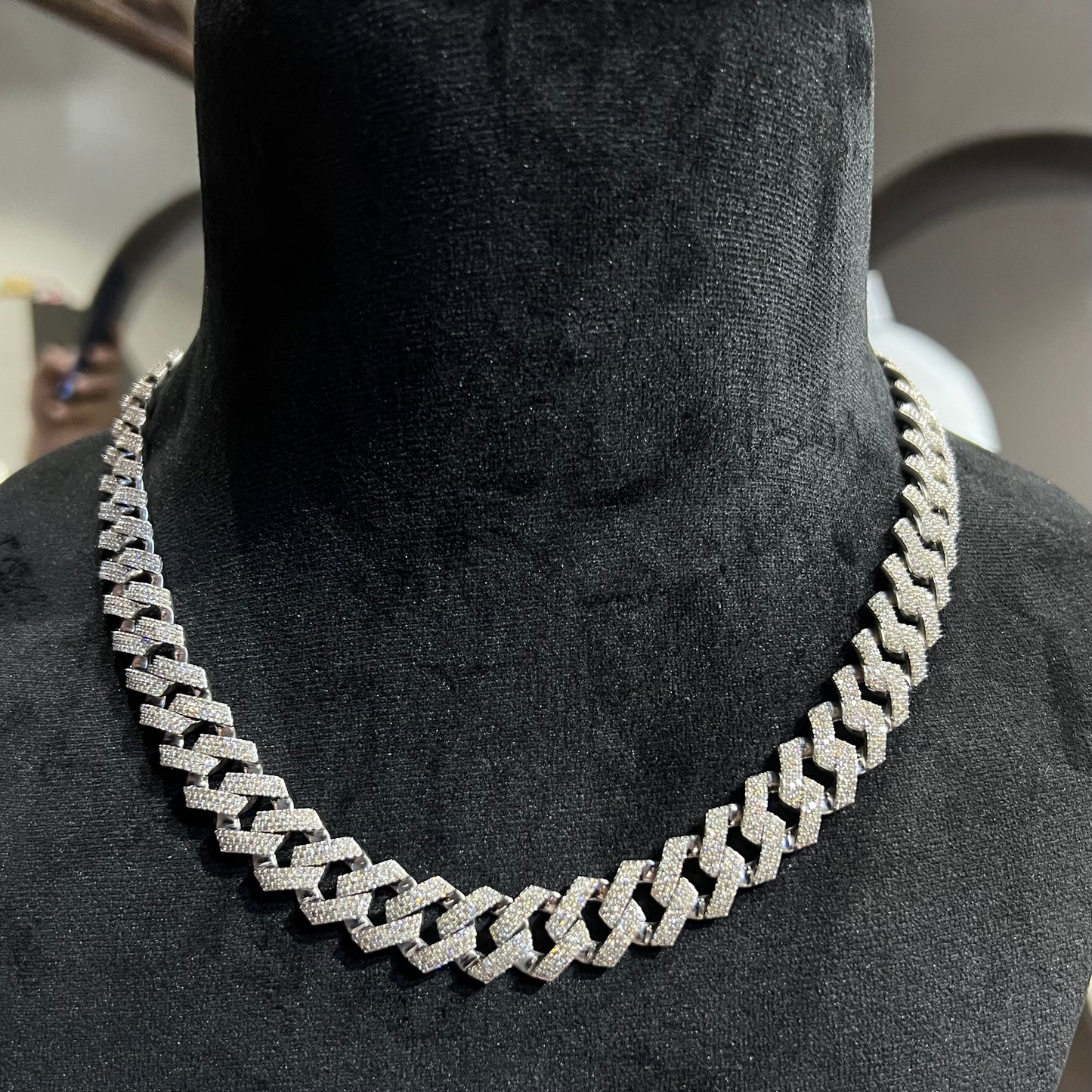 Diamond Chain | Premium 14K Gold Cuban Chain with Real Diamond - Luxury Men's Necklace