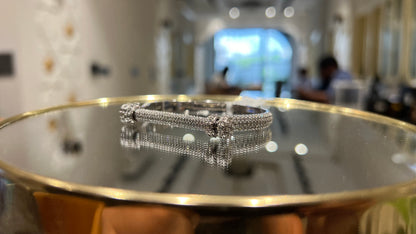 Minimalist Dainty Gold Diamond Bracelet With Cuff Stack