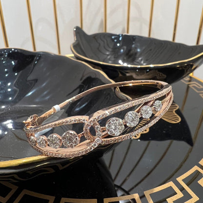 Luxurious Openable Gold Diamond Bracelet – Handcrafted