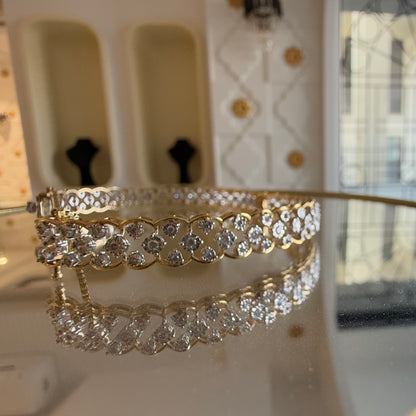 Openable Handmade Diamond Bracelet in Solid Gold