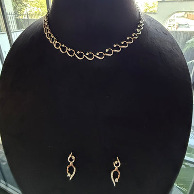 Solid Gold Diamond Necklace & Earrings for Brides