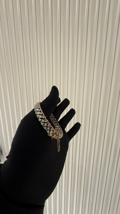 Openable Handmade Diamond Bracelet in Solid Gold
