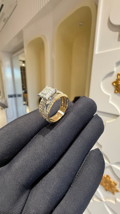 Handmade Natural Diamond Ring in 14kt Solid Gold for Women