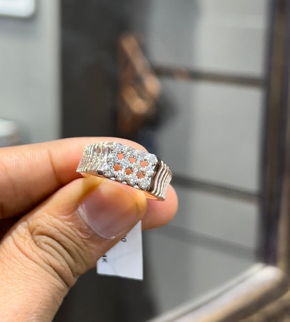 Solid Gold Diamond Ring Featuring Real Diamond