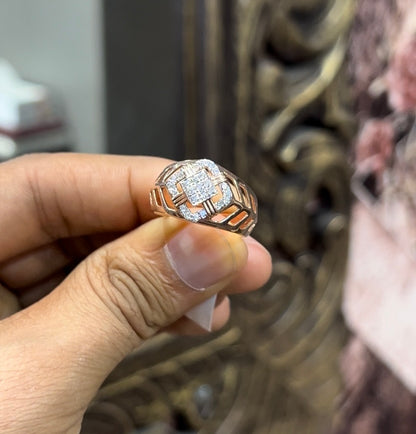 Bespoke Solid Gold Diamond Ring for Men