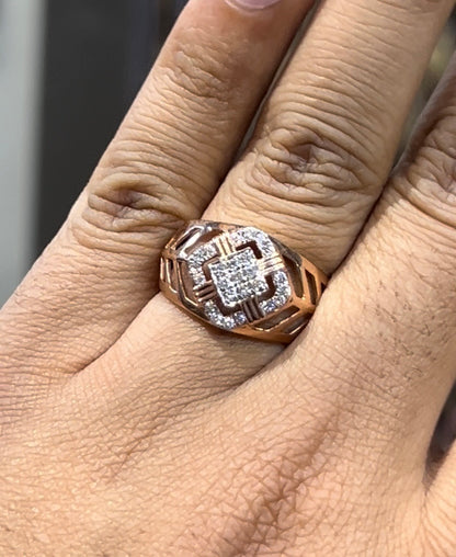 Bespoke Solid Gold Diamond Ring for Men