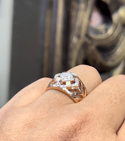Bespoke Solid Gold Diamond Ring for Men