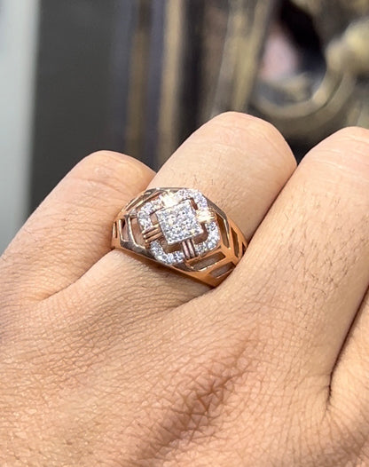 Bespoke Solid Gold Diamond Ring for Men