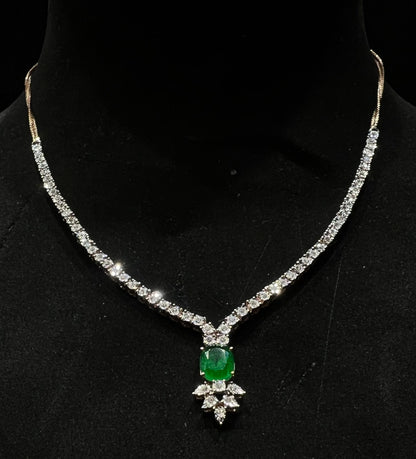 Dreamy Gold Diamond Necklace with Matching Earrings for Bride