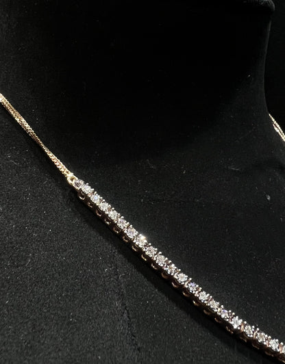 Dreamy Gold Diamond Necklace with Matching Earrings for Bride