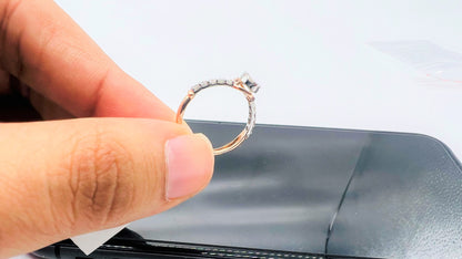Natural Women's Diamond Ring – 14Kt Gold Simple Band for Daily Wear