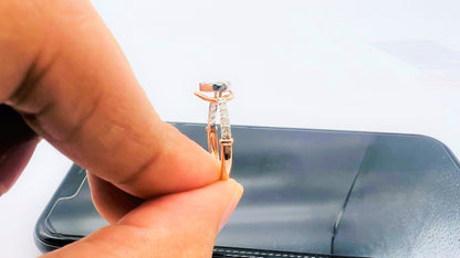 Natural Women's Diamond Ring – 14Kt Gold Simple Band for Daily Wear