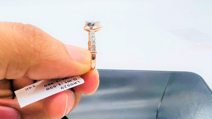 Natural Women's Diamond Ring – 14Kt Gold Simple Band for Daily Wear