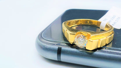 Men's Solitaire Diamond Ring in Real Gold
