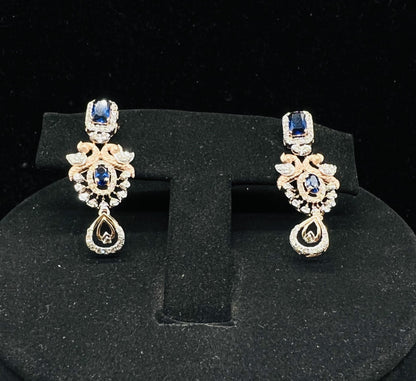 Gold Wedding Set with Stunning Diamond Necklace & Earrings