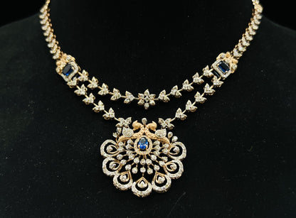 Gold Wedding Set with Stunning Diamond Necklace & Earrings