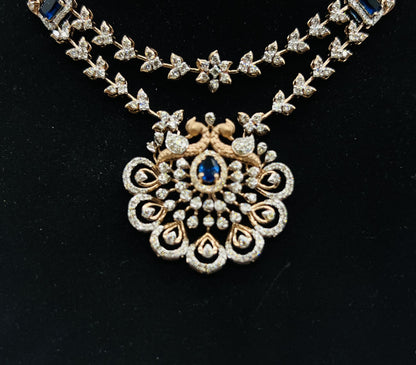 Gold Wedding Set with Stunning Diamond Necklace & Earrings