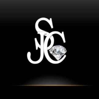 Logo with initials 'SJC' and a diamond on a black background