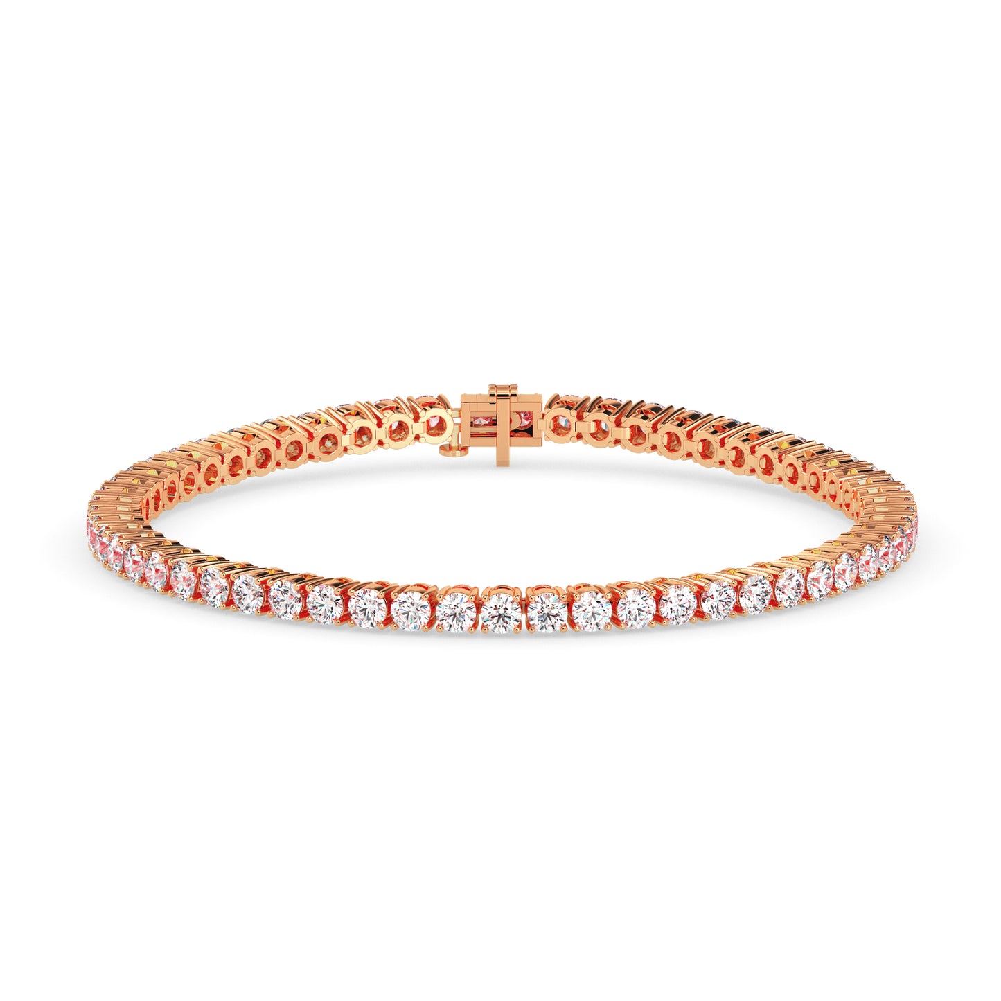 Luxury Solid Gold Lab Grown Diamond Tennis Bracelet