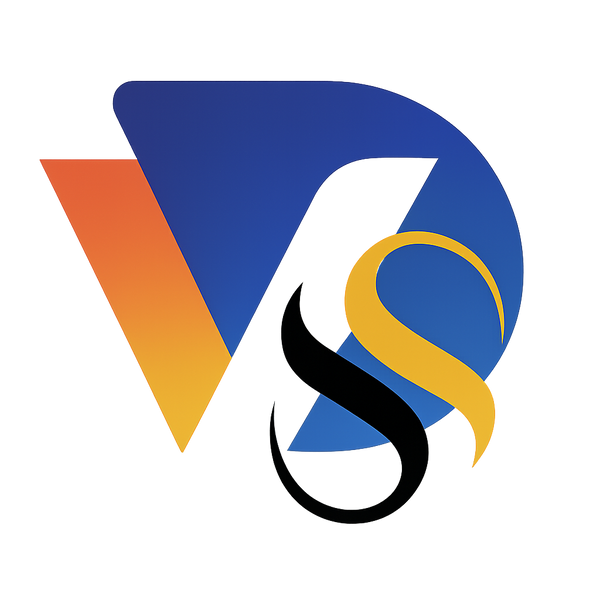 VDS jewels logo with blue, orange, black, and yellow colors on a white background