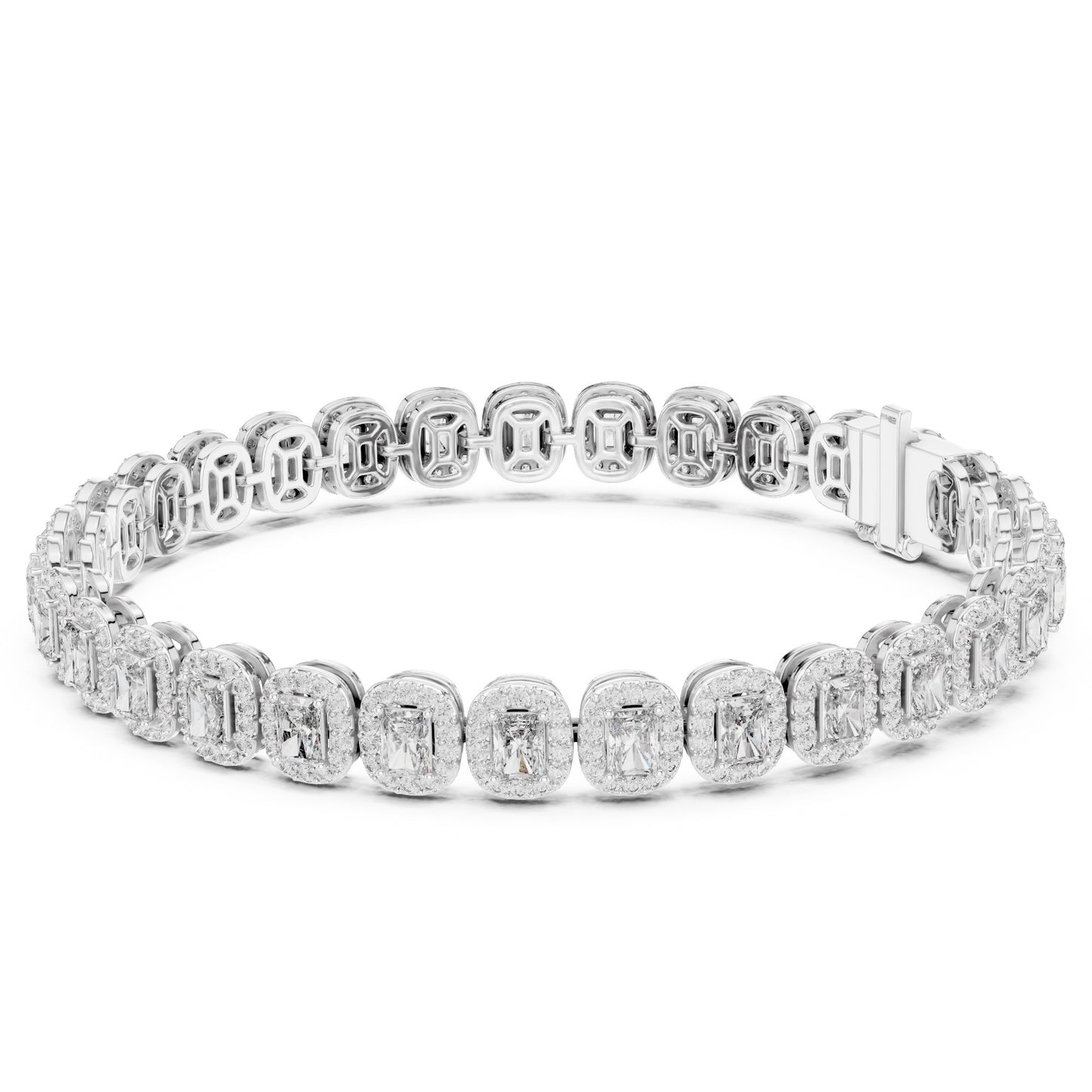 Real diamond bracelet on a white background.