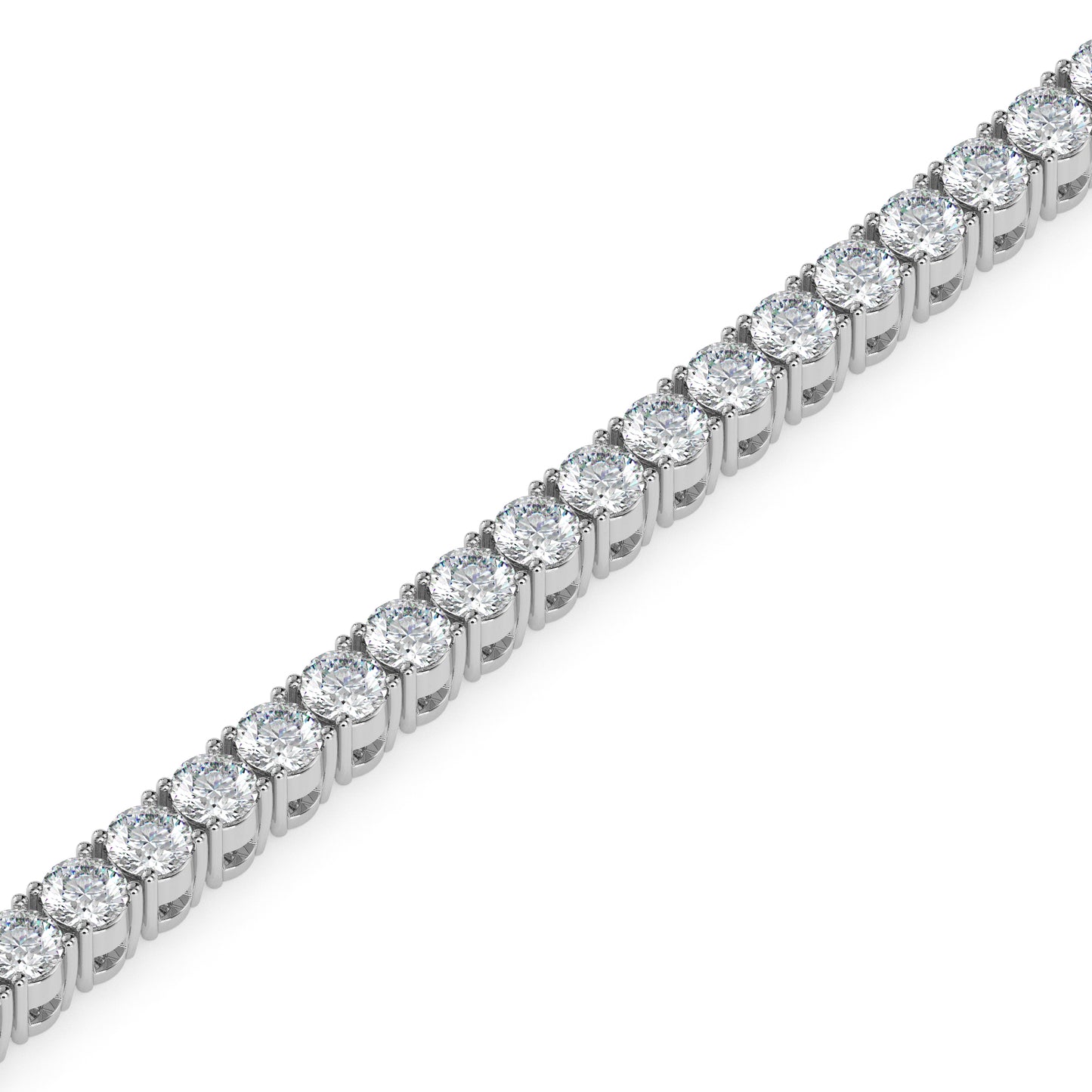 Diamond tennis bracelet on a white background
