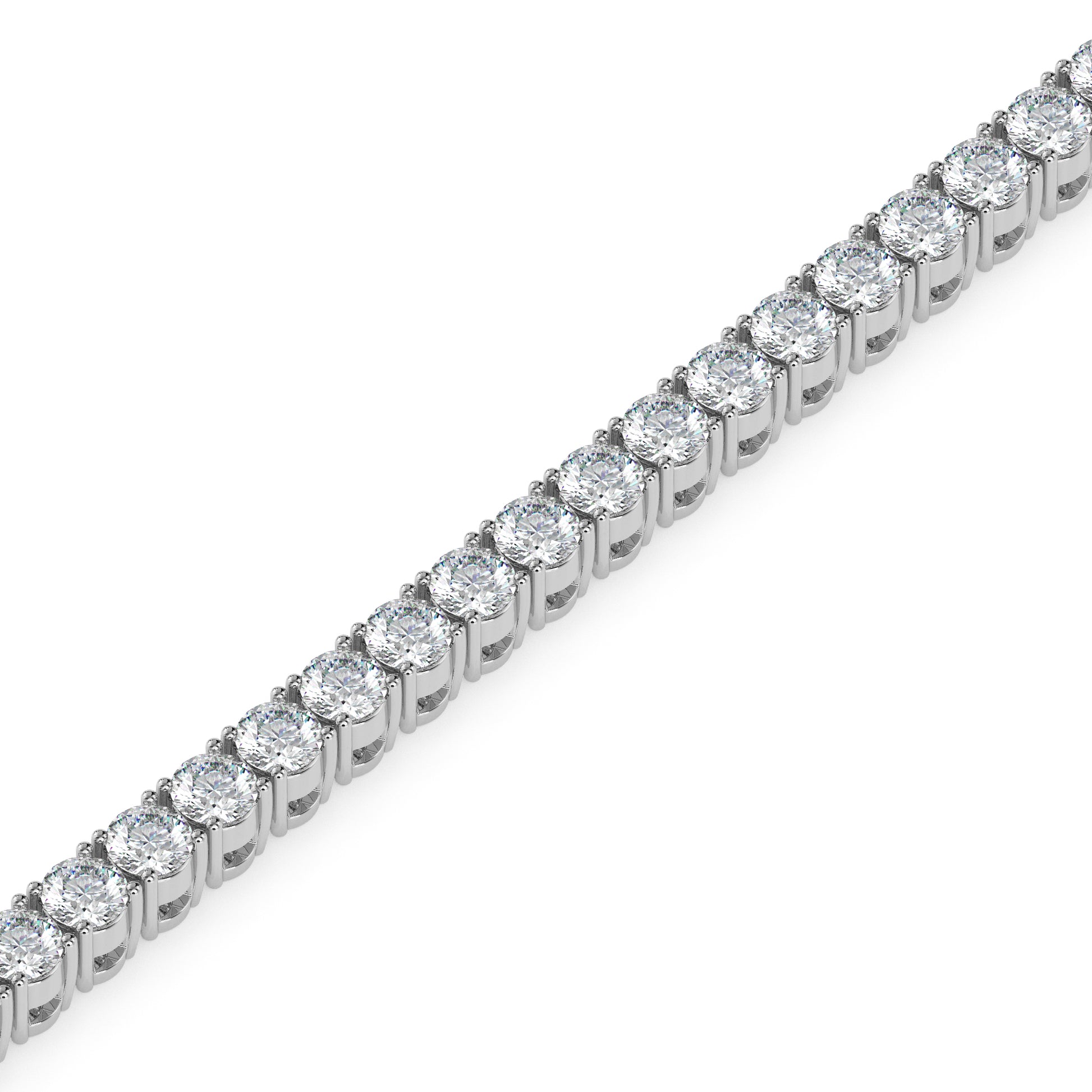 Diamond tennis bracelet on a white background
