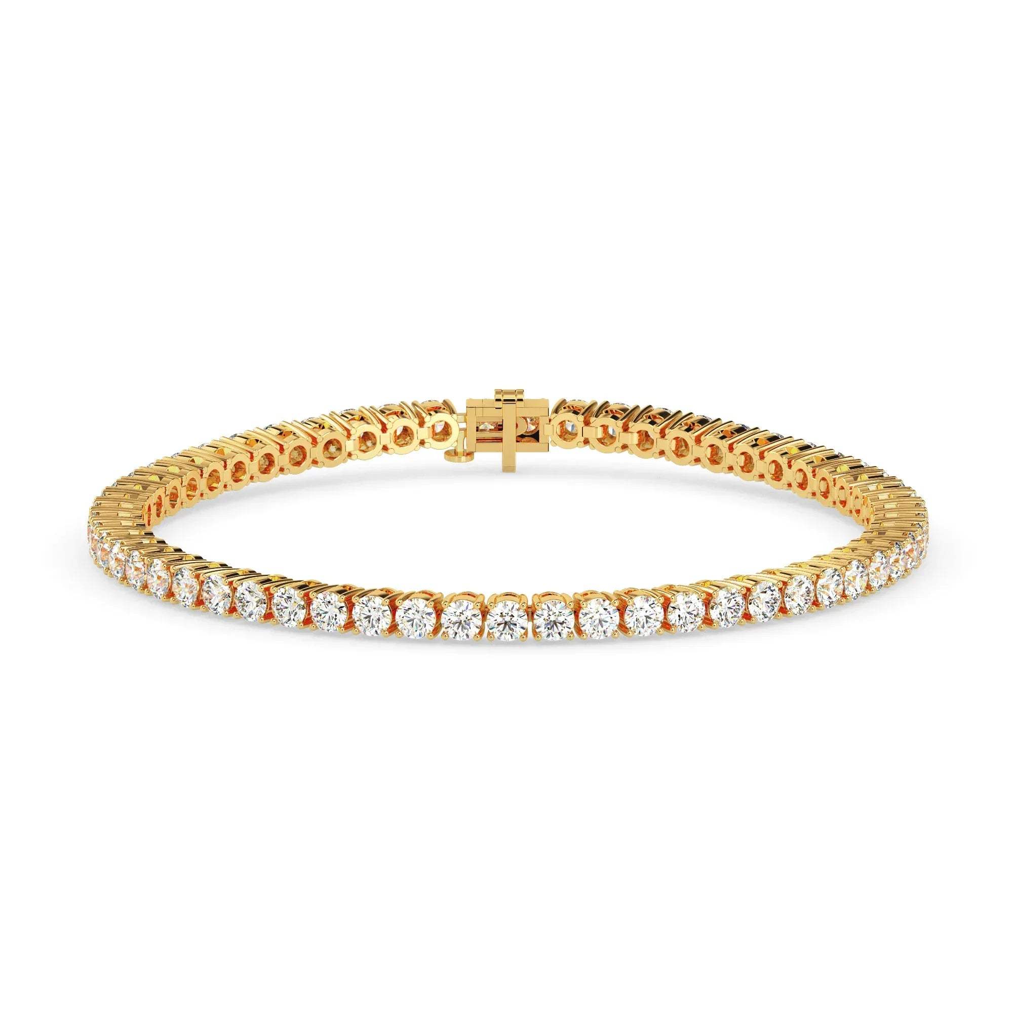 Gold bracelet with diamonds on a white background