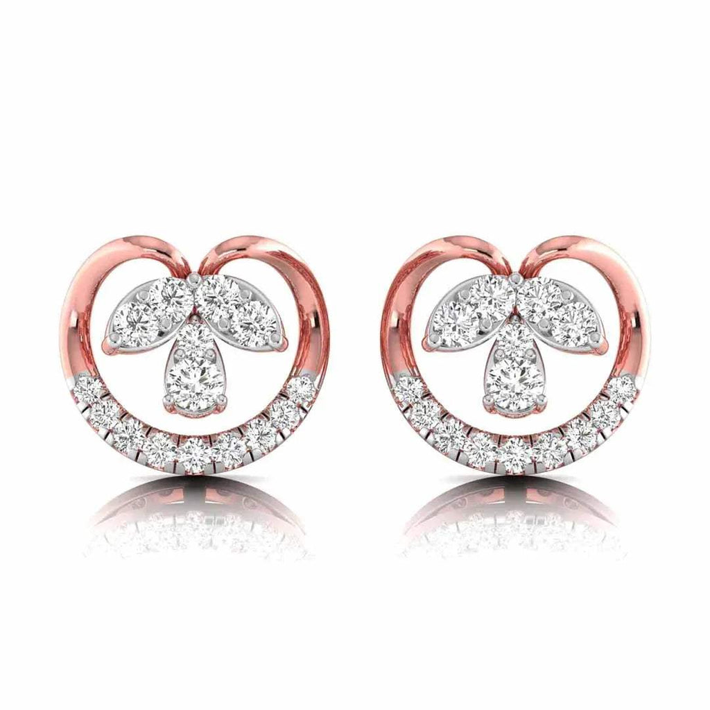 gold earrings with diamond accents on a white background