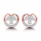 gold earrings with diamond accents on a white background