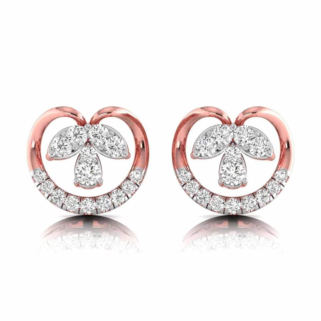 gold earrings with diamond accents on a white background