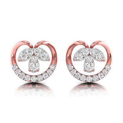 gold earrings with diamond accents on a white background