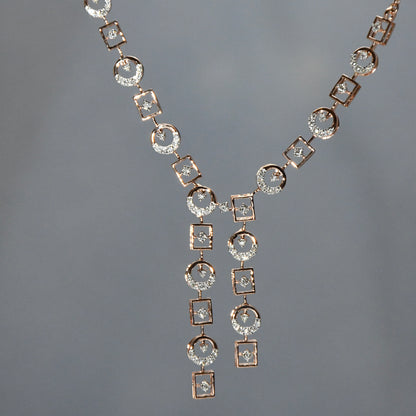 Diamanté necklace on a gray background