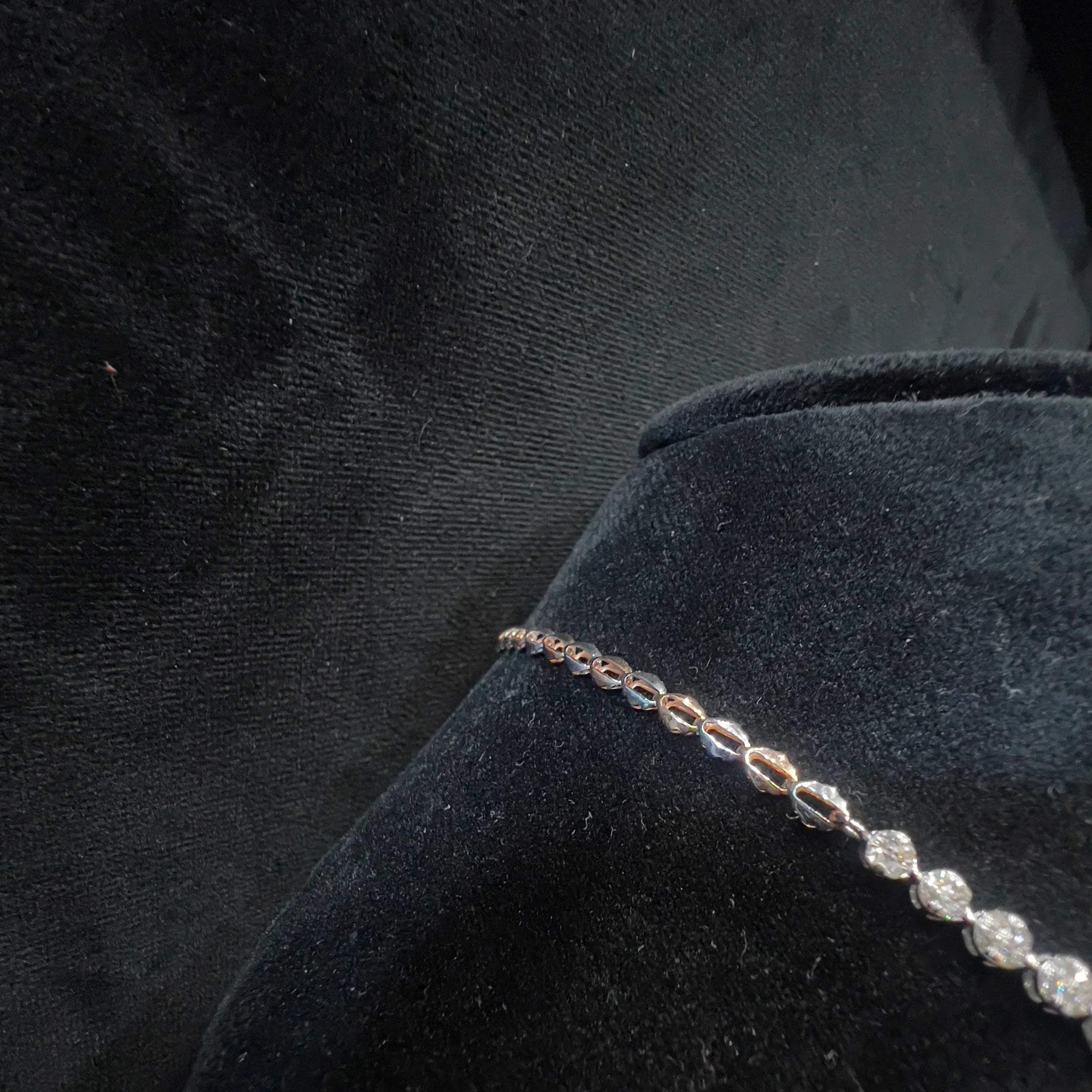 backside of diamond necklace set is showing on the mannequin.