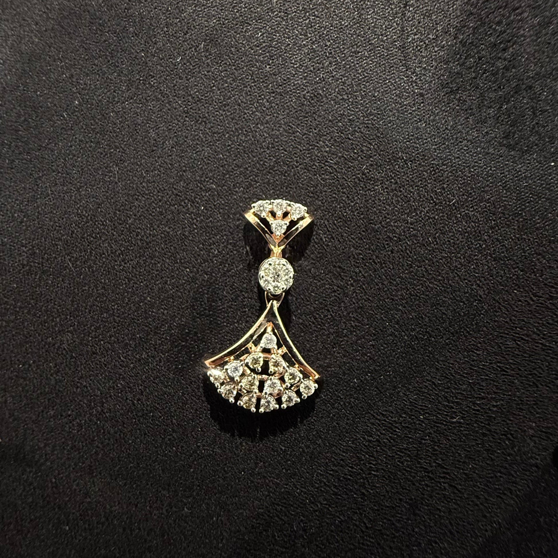 A luxurious gold diamond necklace with earrings set, displayed on a mannequin bust.