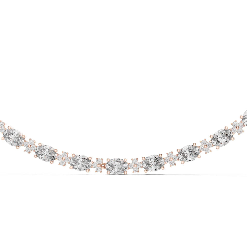 Diamond necklace on a white background